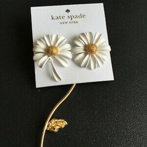 Kate Spade "Into the Bloom" Statement Earrings Studs (12K Gold-Plated) (NWT)